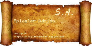 Spiegler Adrián névjegykártya